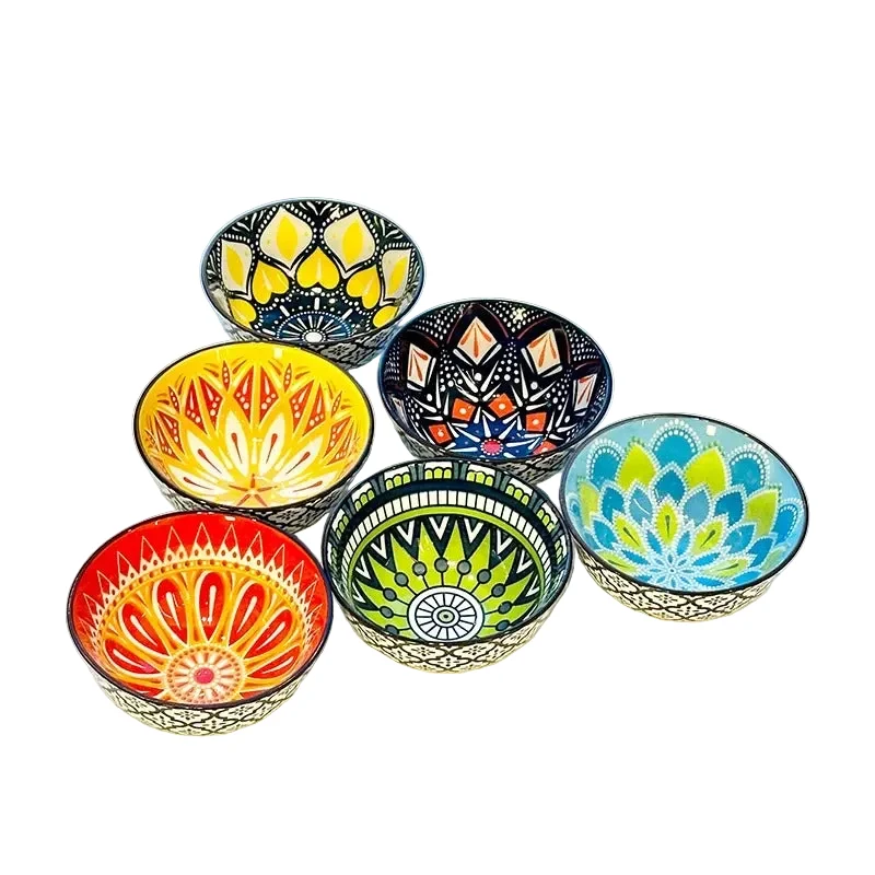 Lot de 6 Bols en Céramique Bohème