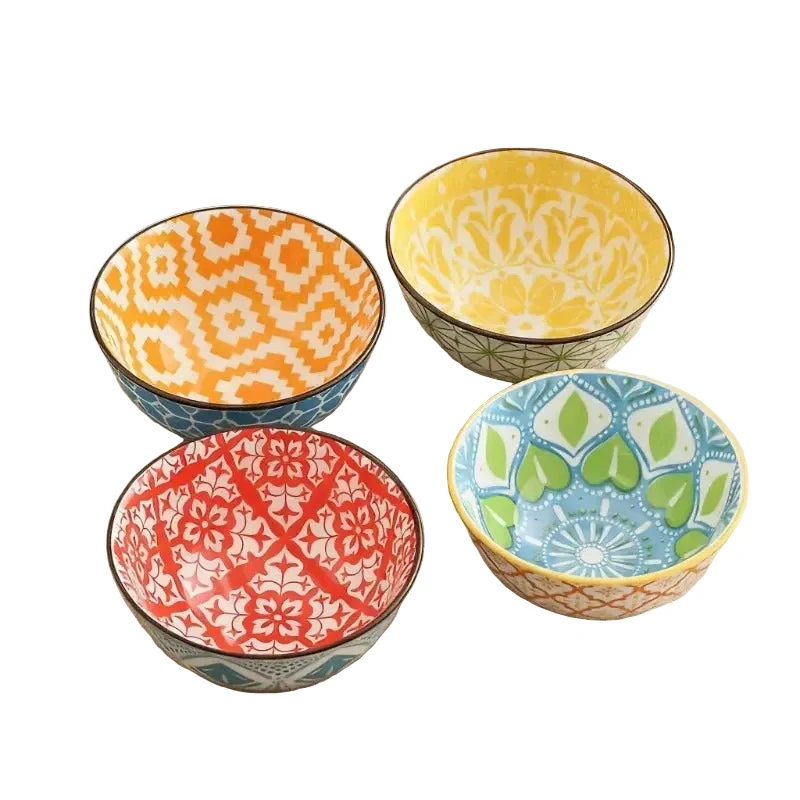 Lot de 4 Bols en Céramique Colorés