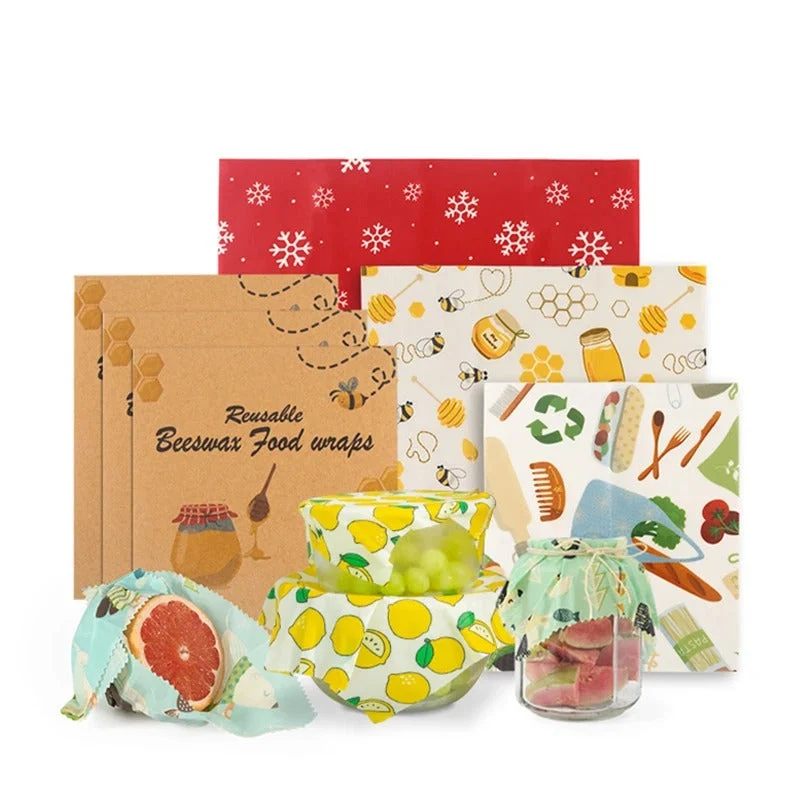 Emballages en Cire d'Abeille Réutilisables – Lot de 3