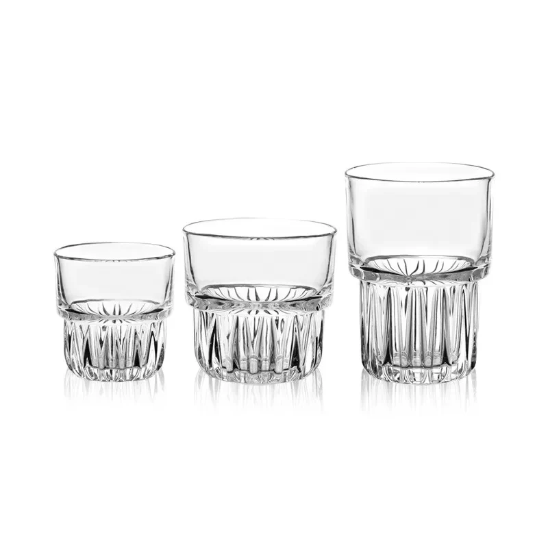 Verres à eau striés – Lot de 2
