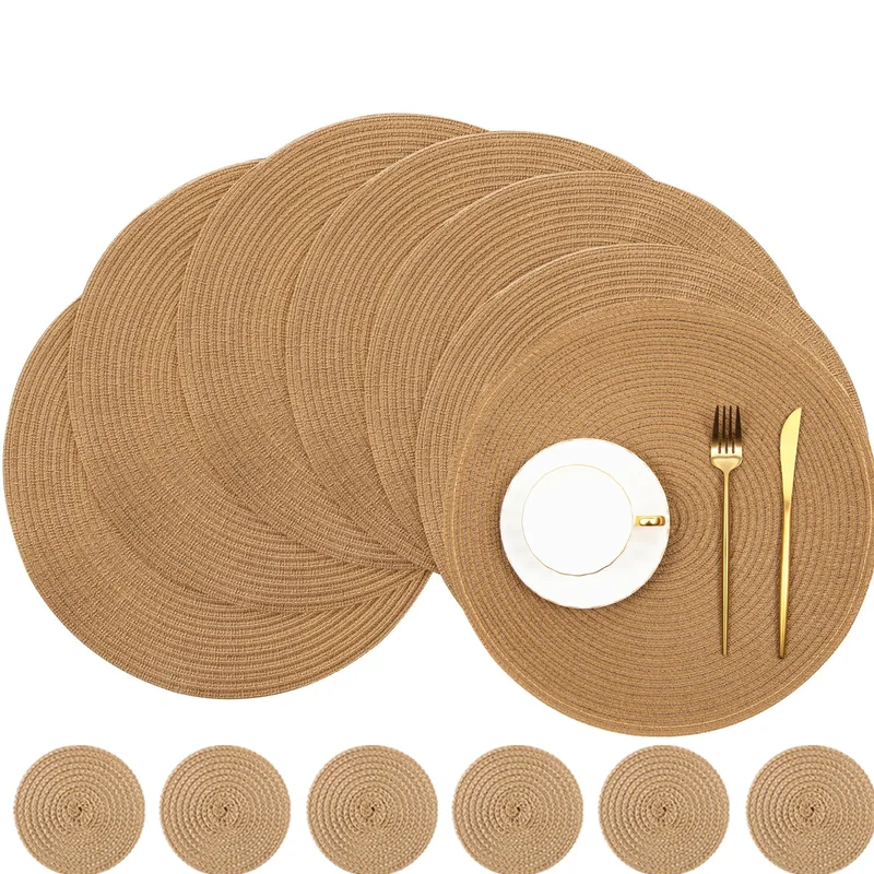 Set 6 Napperons & 6 Dessous de Verre – Tressé, Moderne